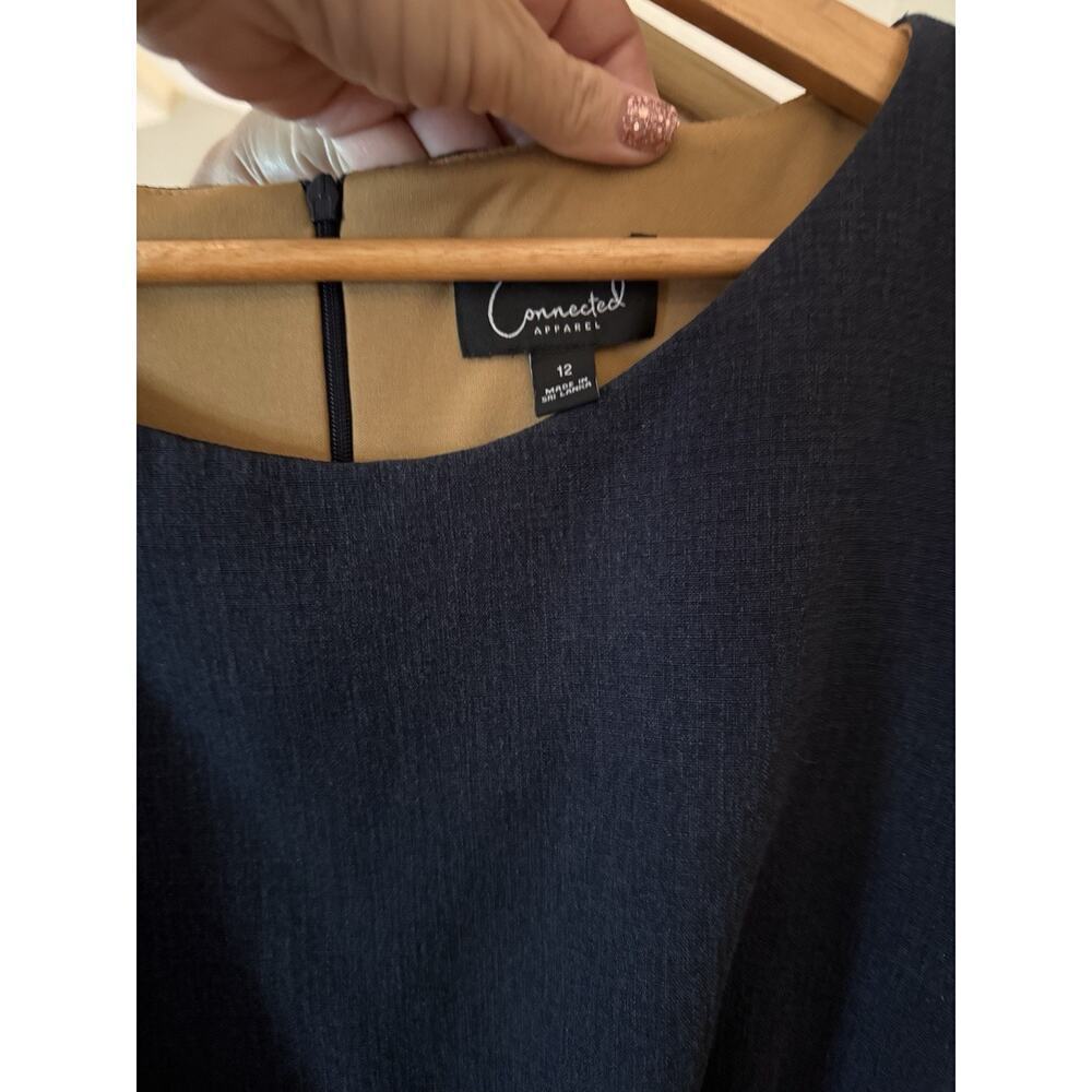 Connected Apparel Navy Sheath Dress Size 12 - Picture 4 of 7